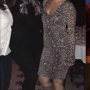 BCBG multicolor leopard sweater dress